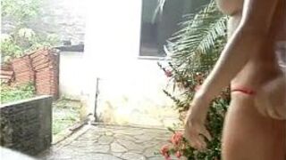 Hardcore sex in the rain porn video